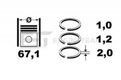 ET ENGINETEAM r1005500 -  Комплект поршневых колец